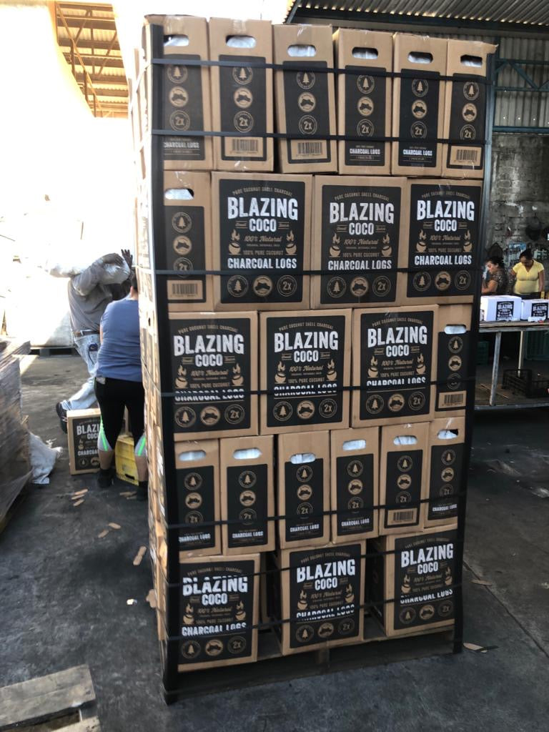 20 Pallets (Full Container) of Premium Coconut Charcoal - 20 lb Box - 1,500 Boxes (30,000 lbs)
